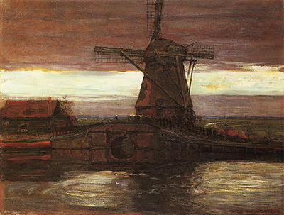 Stammer Mill with Streaked Sky Piet Mondrian